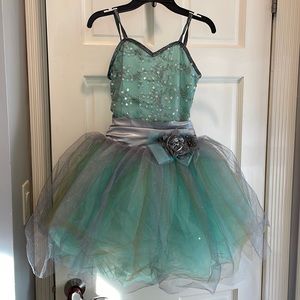 Green and gray ballet costume child large